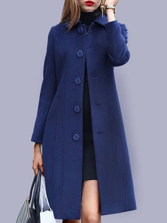 Women's Slim Mid-Length Woolen Coat