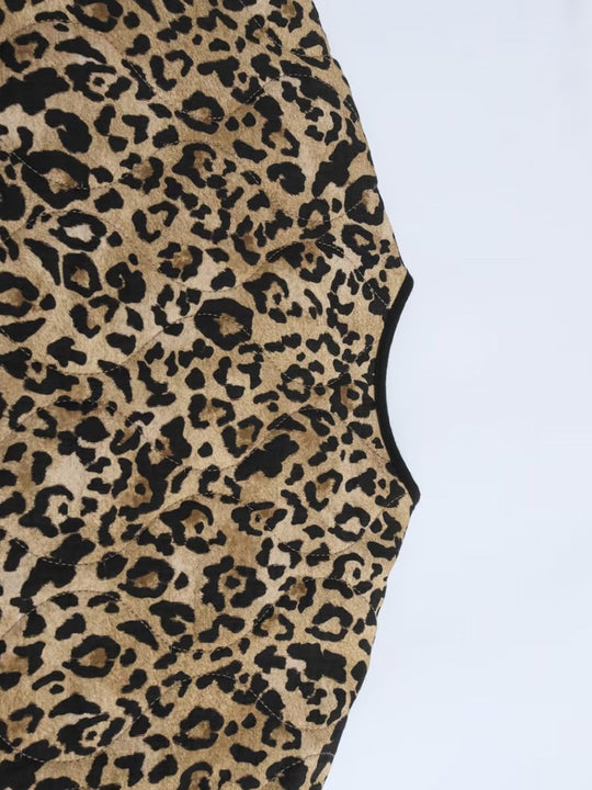 Fashionable Leopard Print Cotton Jacket