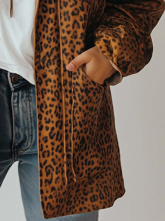 Women's Vintage Leopard Leather Jacket