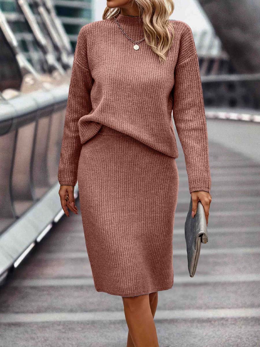 Women's Long Sleeve Half Turtleneck Knitted Bodycon