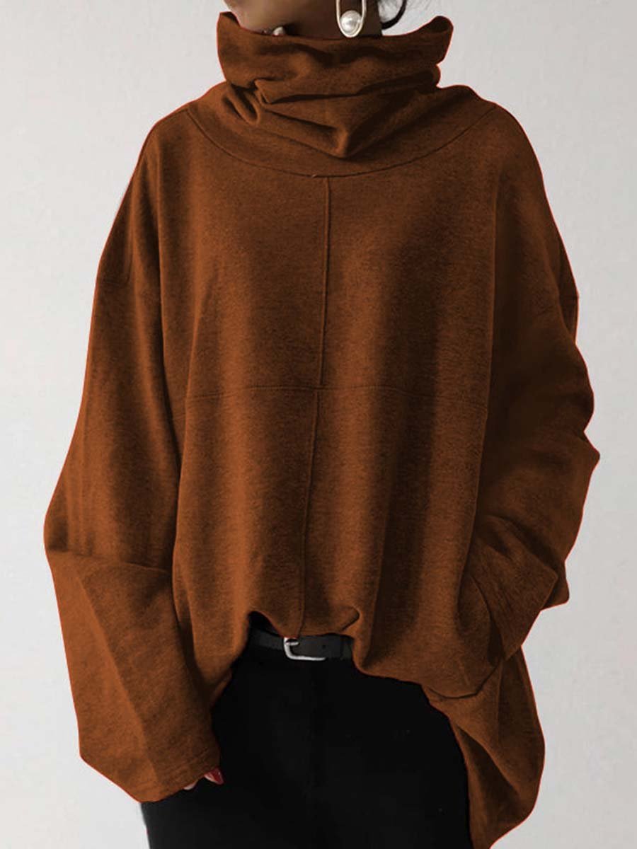 Women's Oversize Casual Long-sleeved Turtleneck Sweatshirt