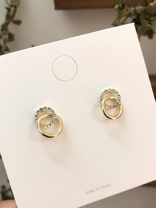 Delicate Rhinestone Hoop Earrings