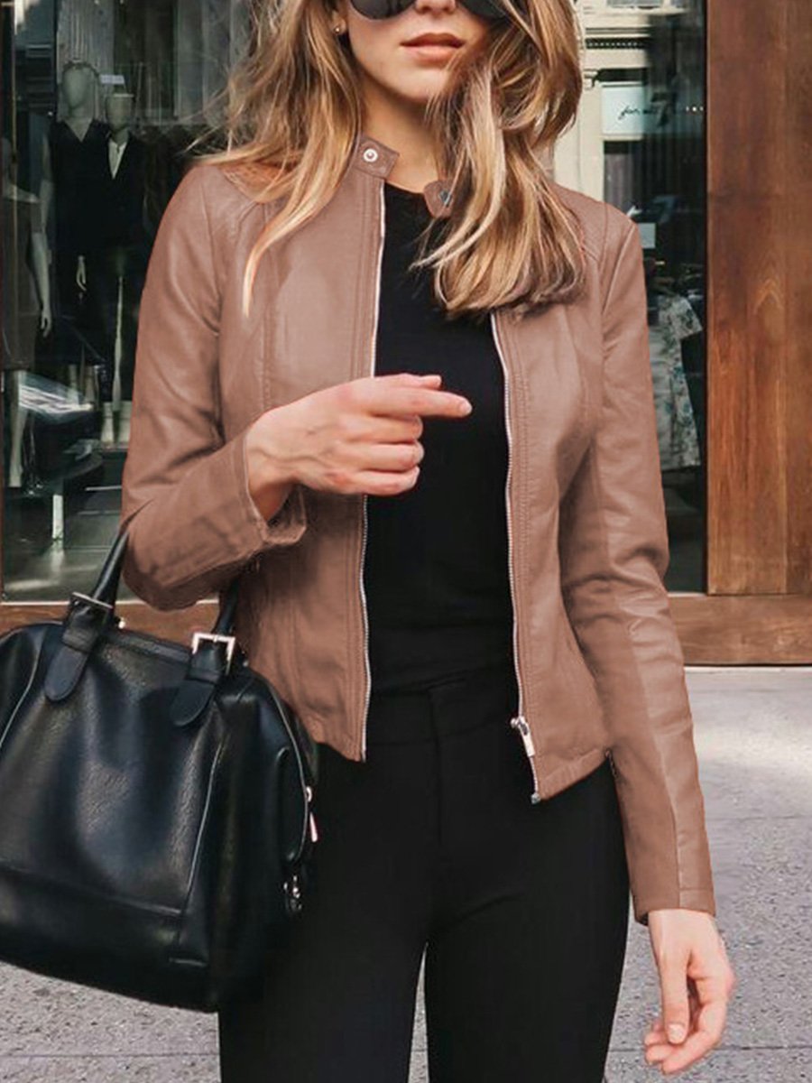 Fashion Leather PU Suit Jacket