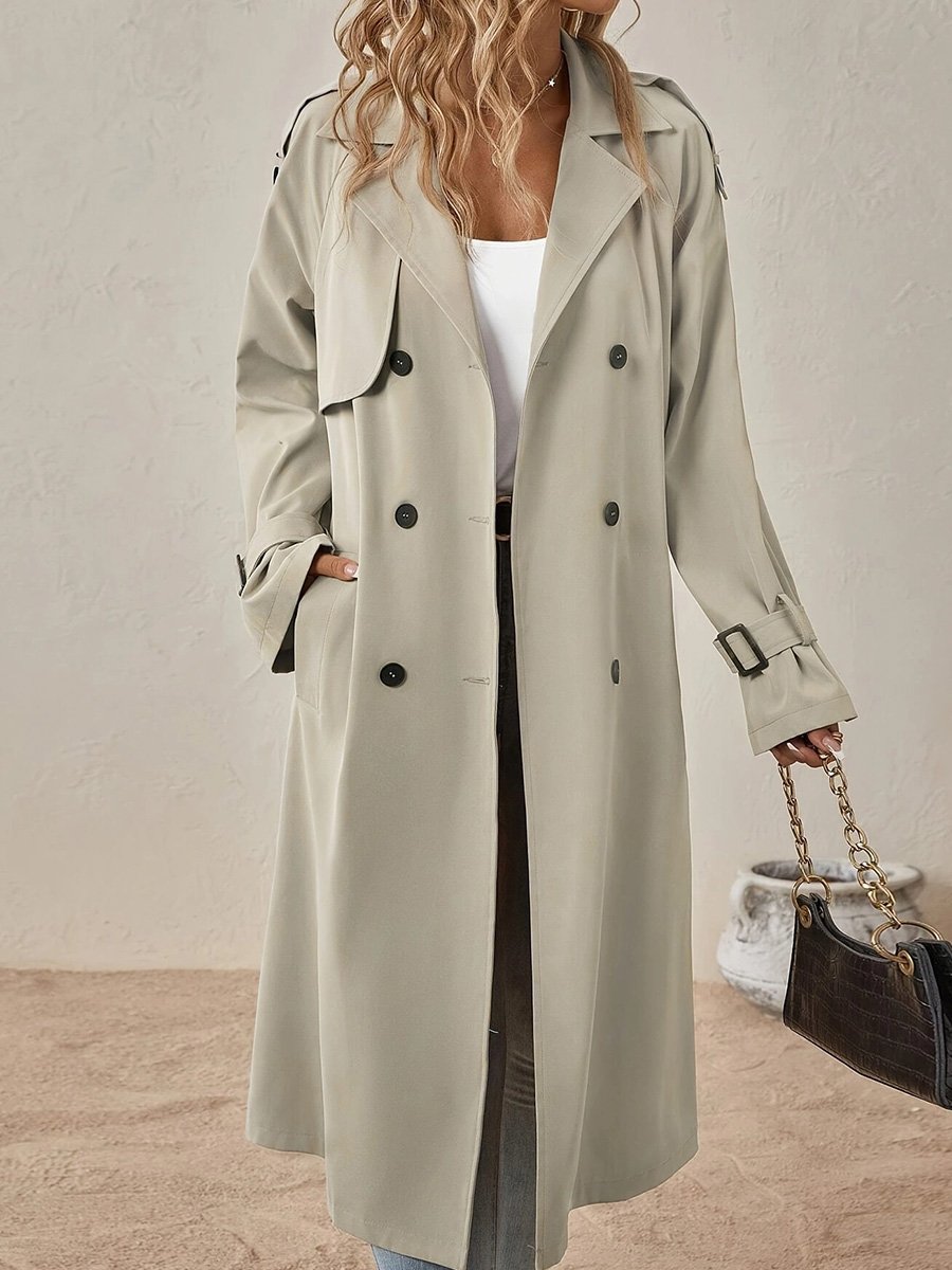 Women's Elegant Double-breasted Long Trench Coat