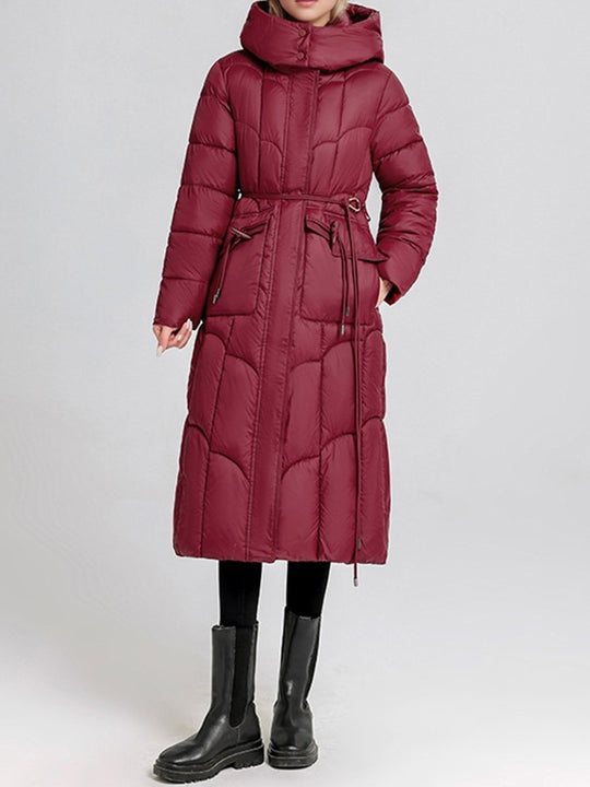 Fashionable Hooded Warm Waist Slim Down Jacket