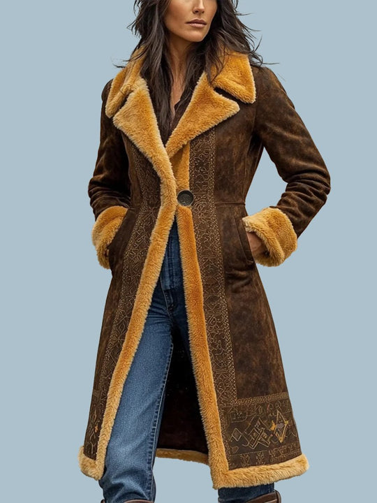 Western Denim Retro Coat Plush Autumn And Winter Warm Coat