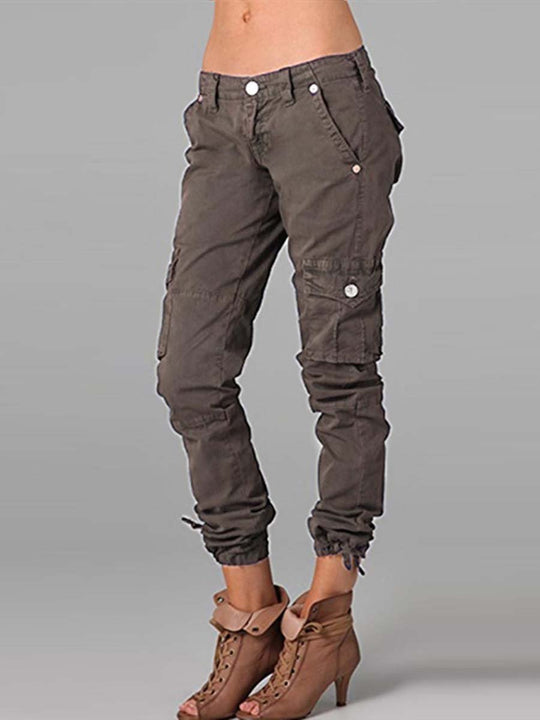 Women's Pocket Zipper Casual Pants