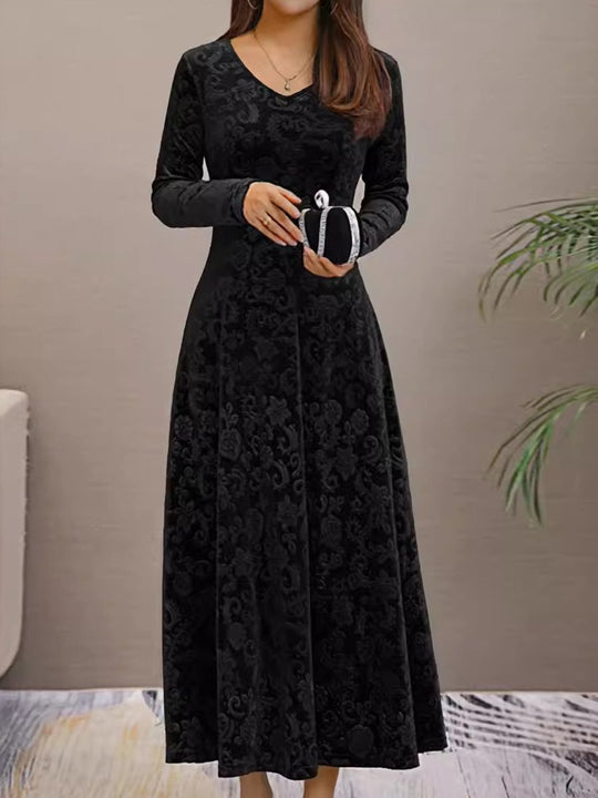 Elegant Velvet Midi Dress