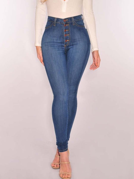 Women's High Waist Stretch Slim Jeans