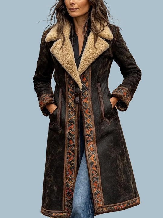 Western Cowboy Retro Style Coat Plush Autumn and Winter Warm Coat