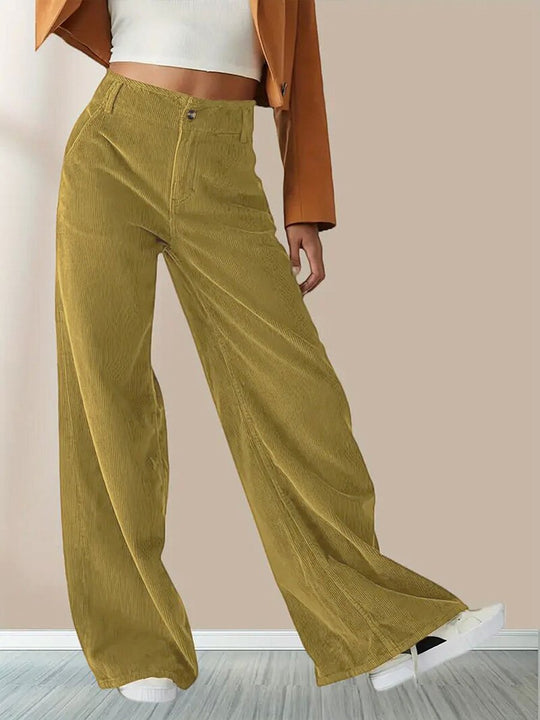 High Waist Slim Casual Drape Straight Pants