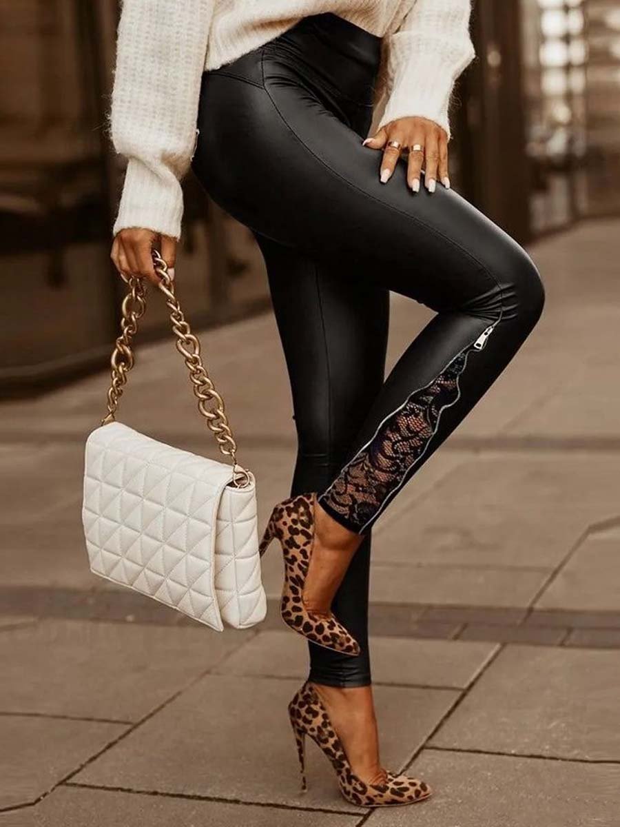 Women's Slim Fit Leather Pants