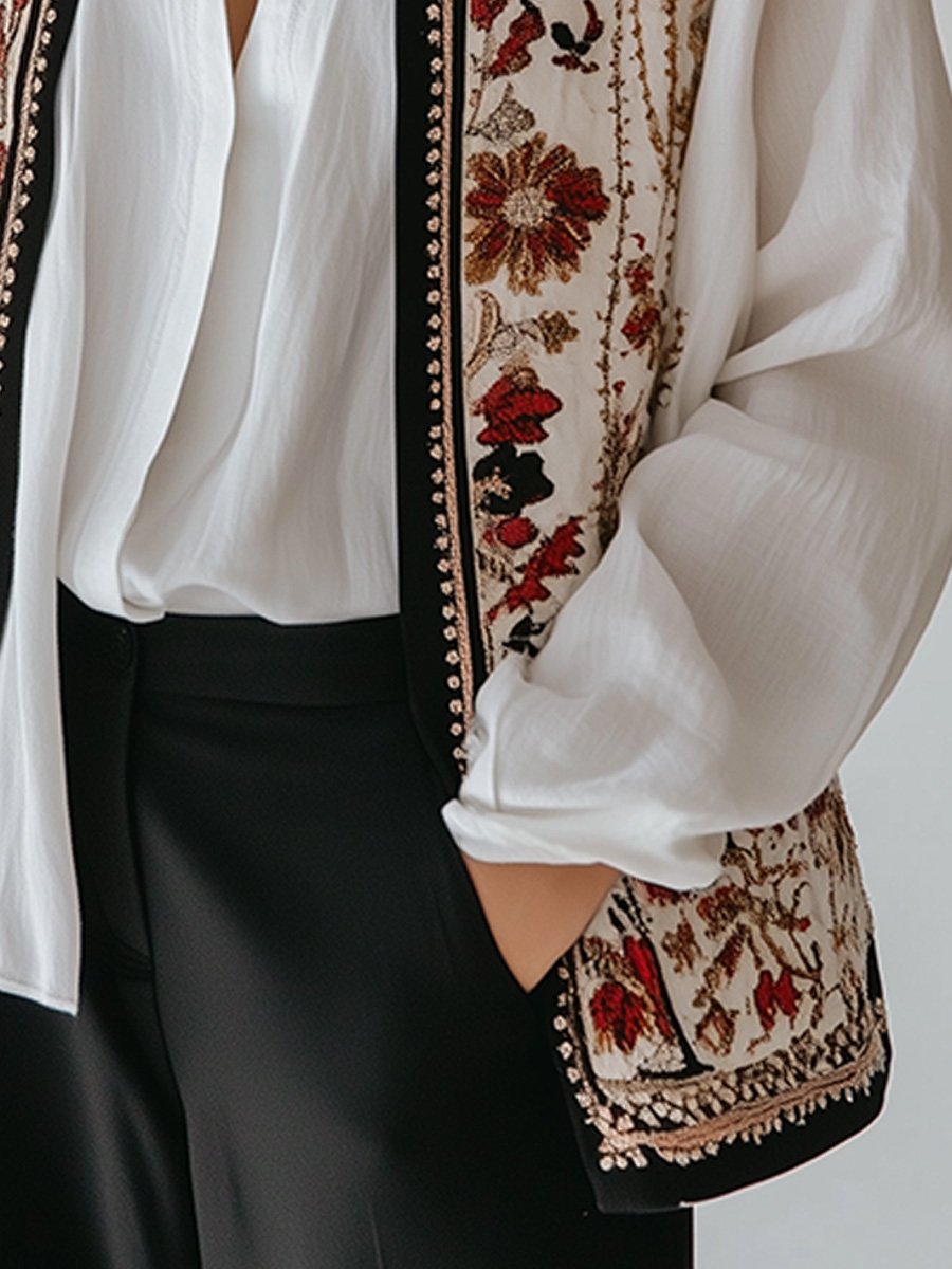 Artful Elegance with A Vintage TouchEmbroidered Boho Waistcoat