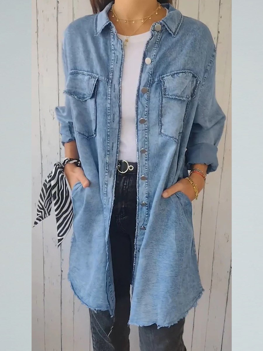 Fashion Loose Lapel Denim Jacket