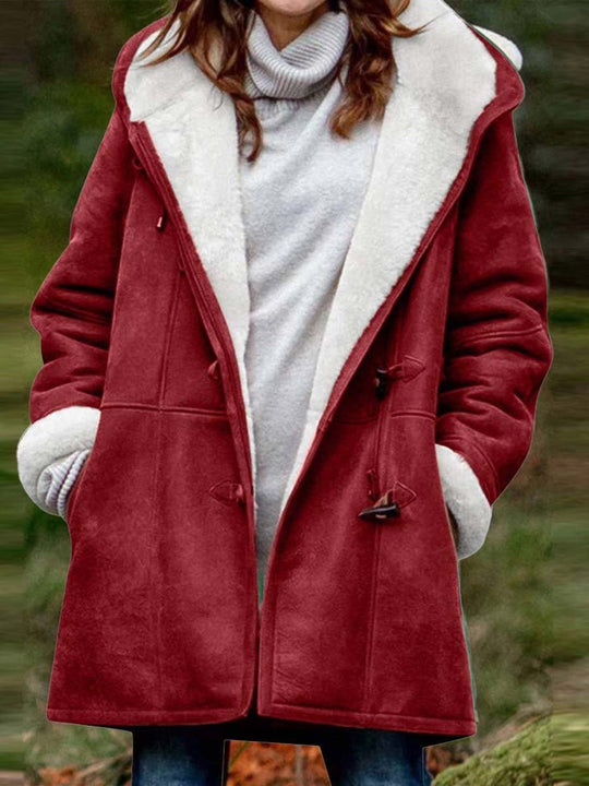 Women's Fleece Collar Pocket Coat