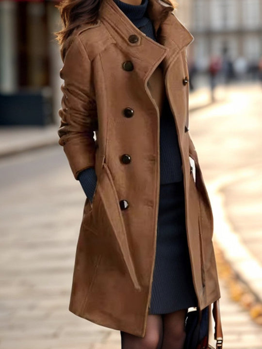 Fashion Slim Fit Wool Midi Coat