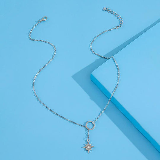 Elegant and Simple Design Eight-pointed Star Necklace