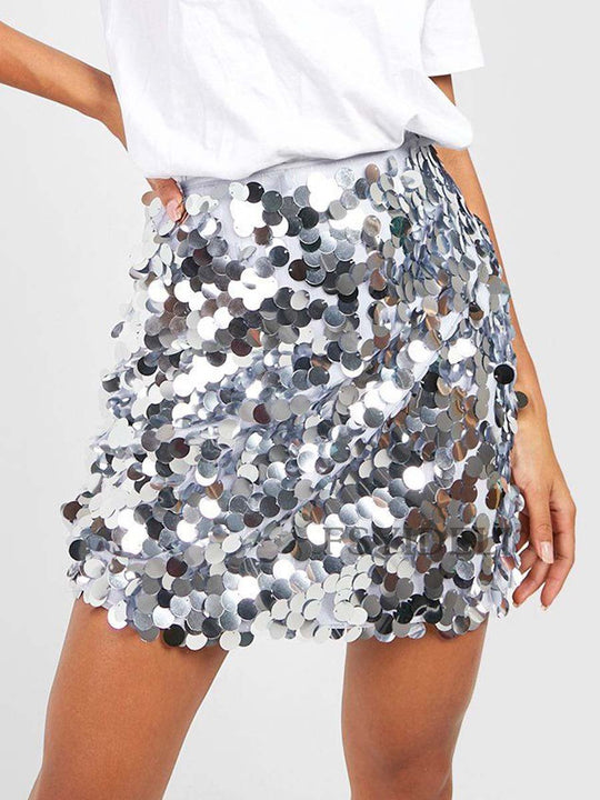 Women's Sequined High Waist Skirt