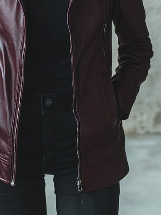 Fashion Retro Hooded Warm Leather Jacket