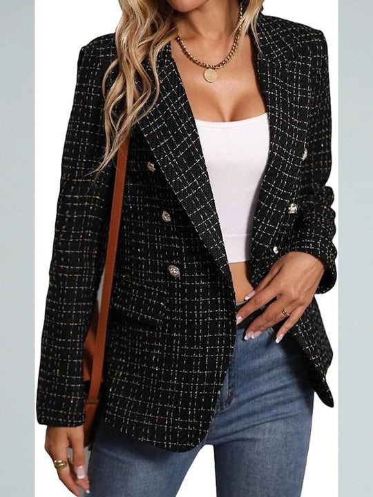 Fashionable Casual Tweed Blazer