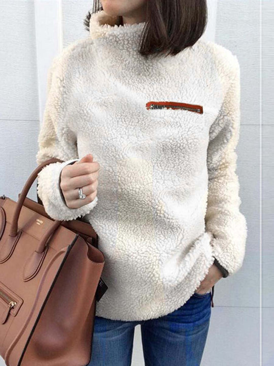 Women's Sherpa Zipper Turtleneck Sweatshirt