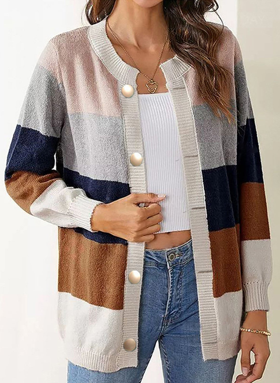 Colorblock Temperament Long Sweater