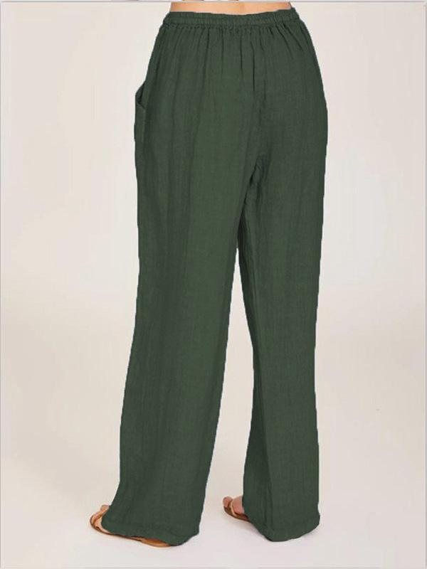 Loose Cotton and Linen Casual Trousers