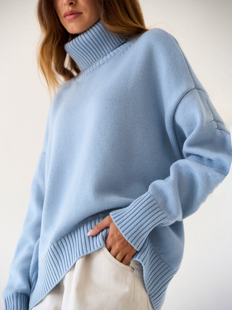 Turtleneck Loose Classic Versatile Solid Color Pullover Sweater