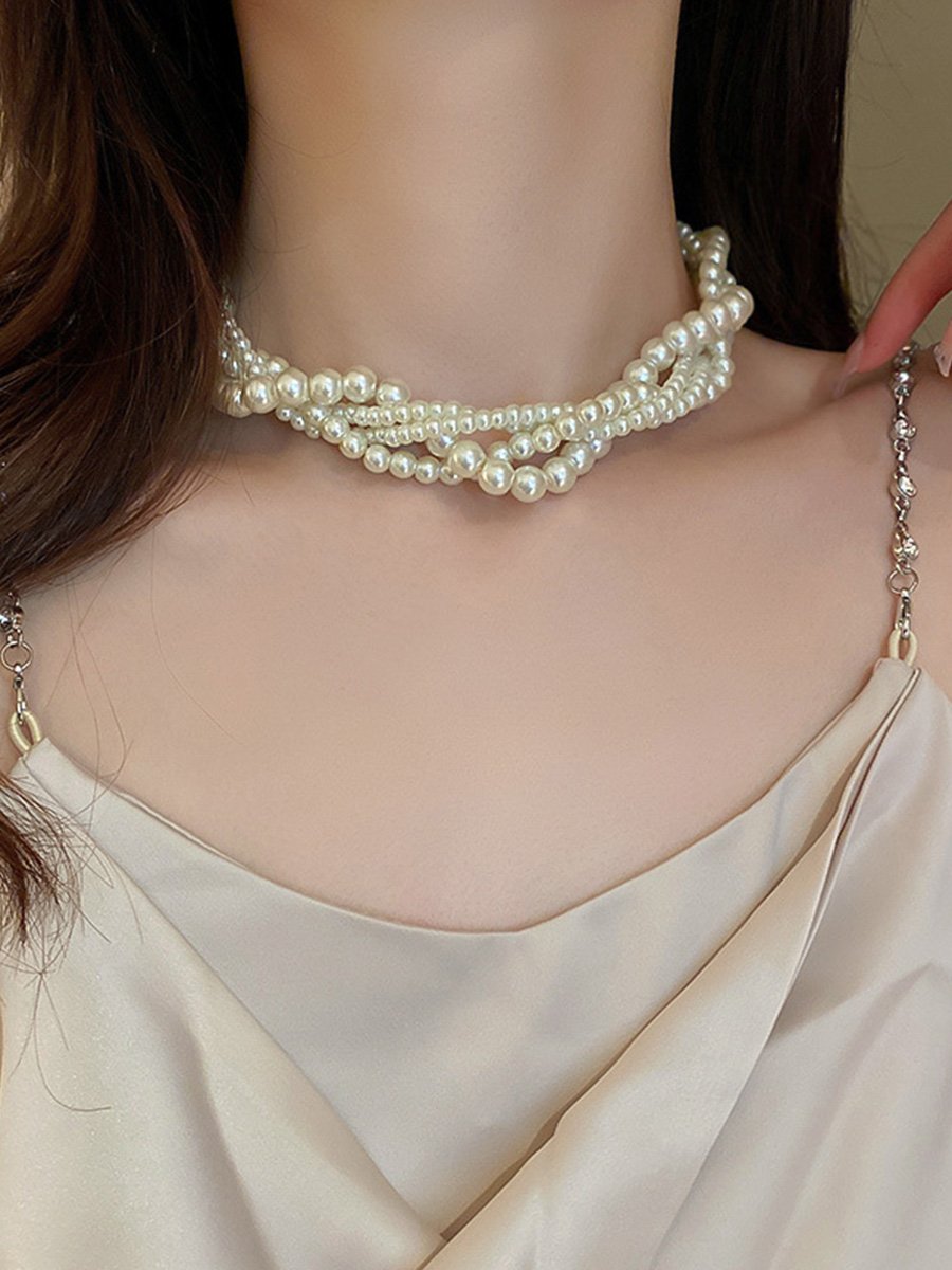 Multi-layered Baroque Pearl Vintage Necklace