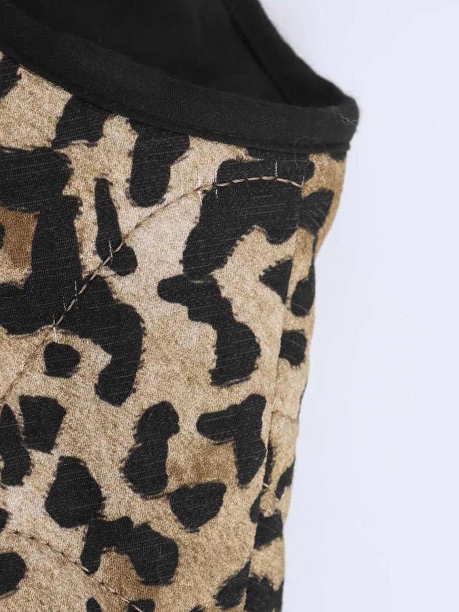 Fashionable Leopard Print Cotton Jacket