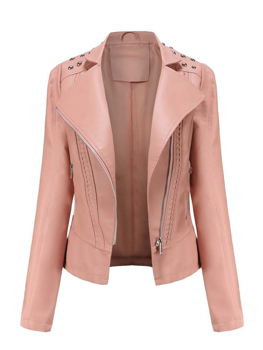 Women's Vintage Studded Biker Jacket