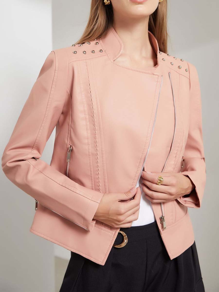 Women's Vintage Studded Biker Jacket