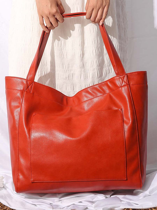 Vintage Waxed Leather Large Capacity Tote Bag