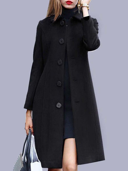 Women's Slim Mid-Length Woolen Coat