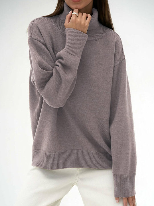 Turtleneck Loose Classic Versatile Solid Color Pullover Sweater