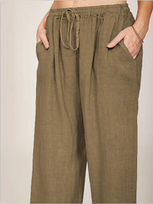 Loose Cotton and Linen Casual Trousers