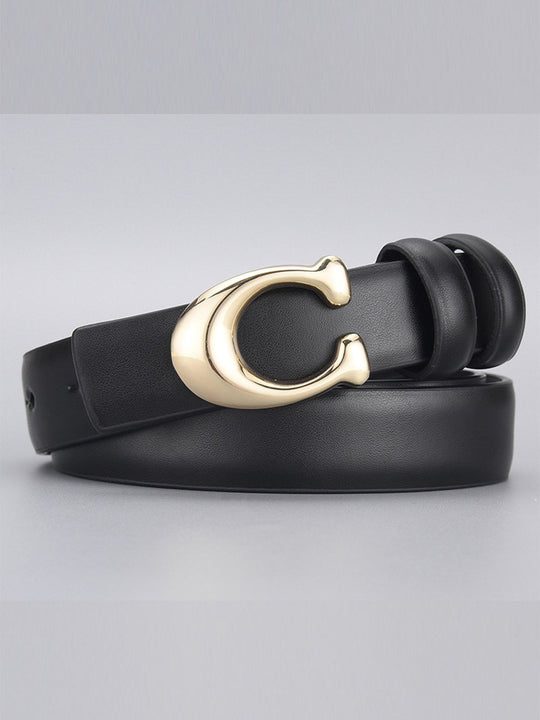 C Buckle Smooth Buckle Women's Belt