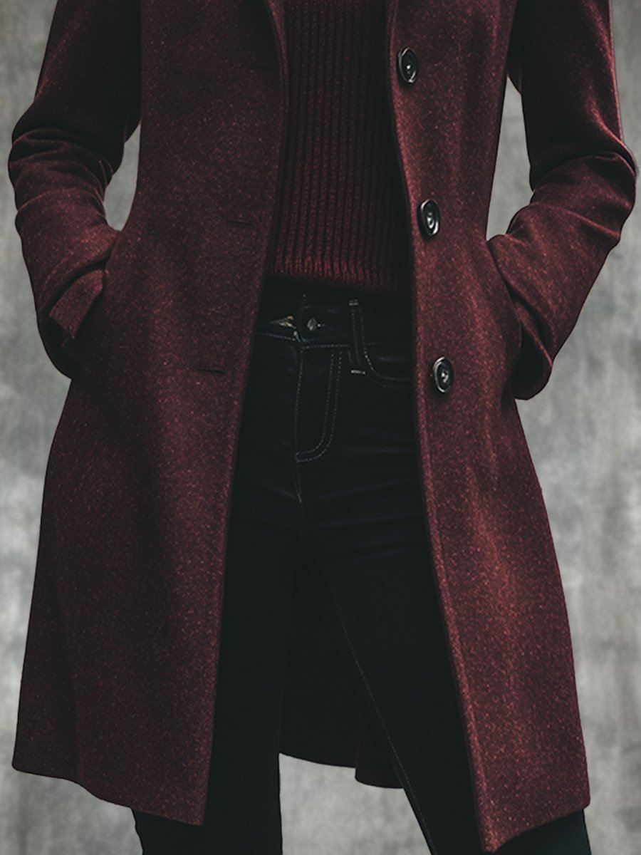 Casual Retro Loose Woolen Long Coat