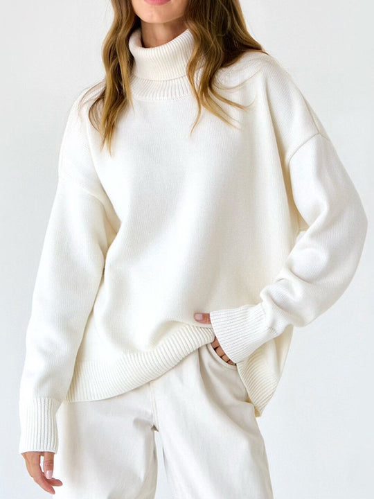 Turtleneck Loose Classic Versatile Solid Color Pullover Sweater