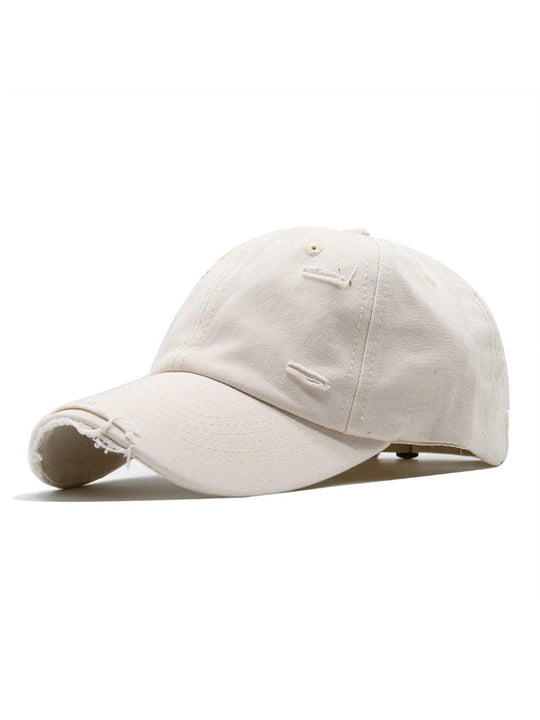 Retro All-match Distressed Hole Baseball Cap