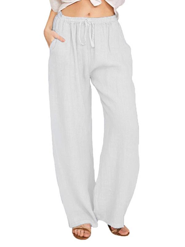 Loose Cotton and Linen Casual Trousers