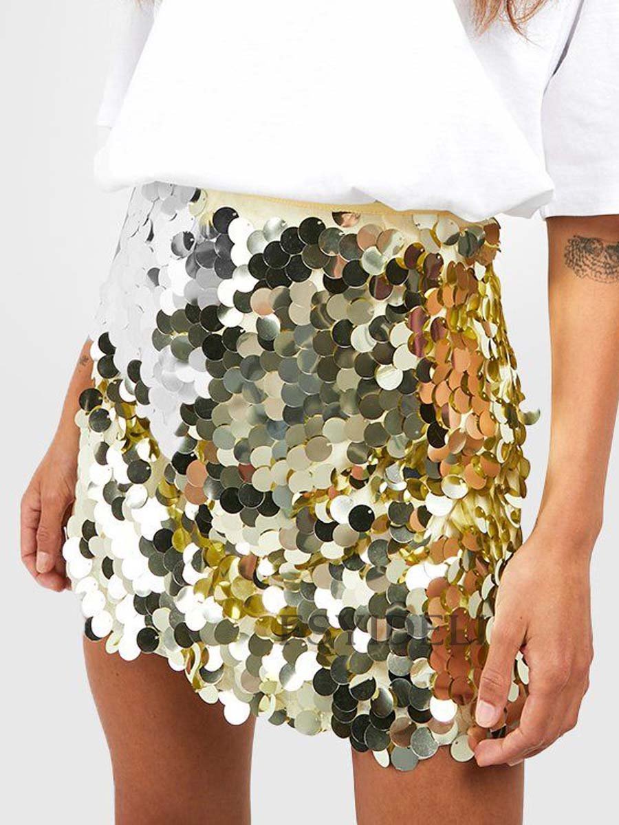 Women's Sequined High Waist Skirt