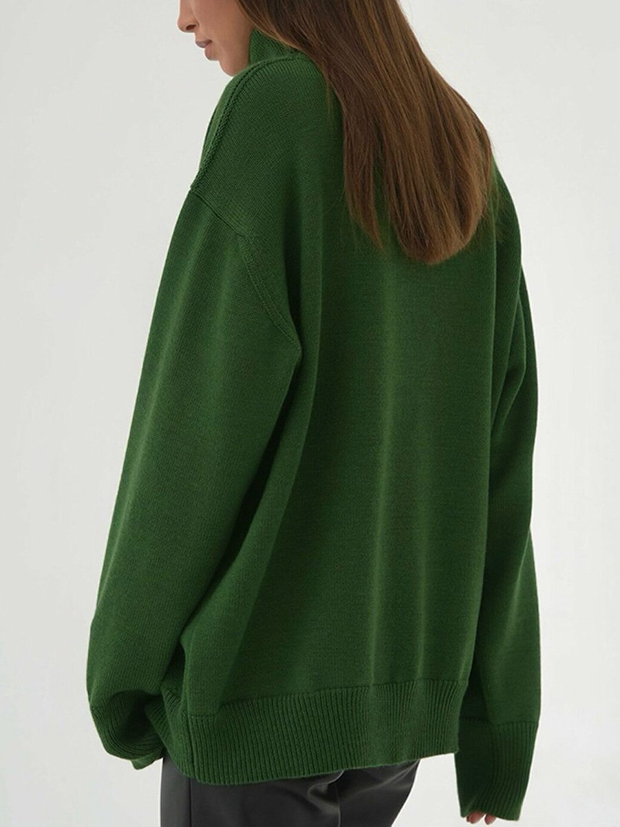 Turtleneck Loose Classic Versatile Solid Color Pullover Sweater