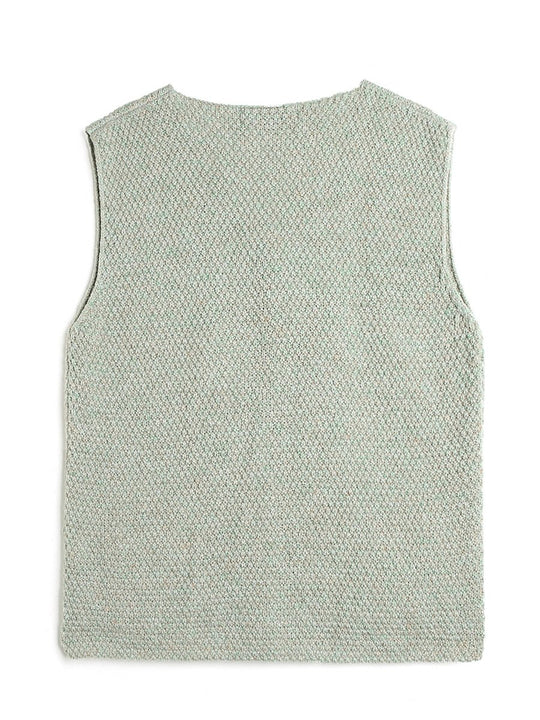 Wool Hand-embroidered Vintage V-neck Vest