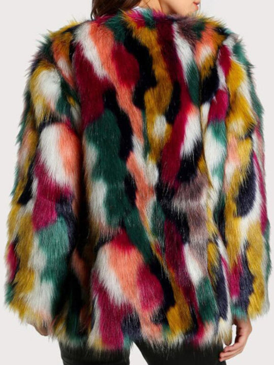 Multicolor Fox Fur Coat