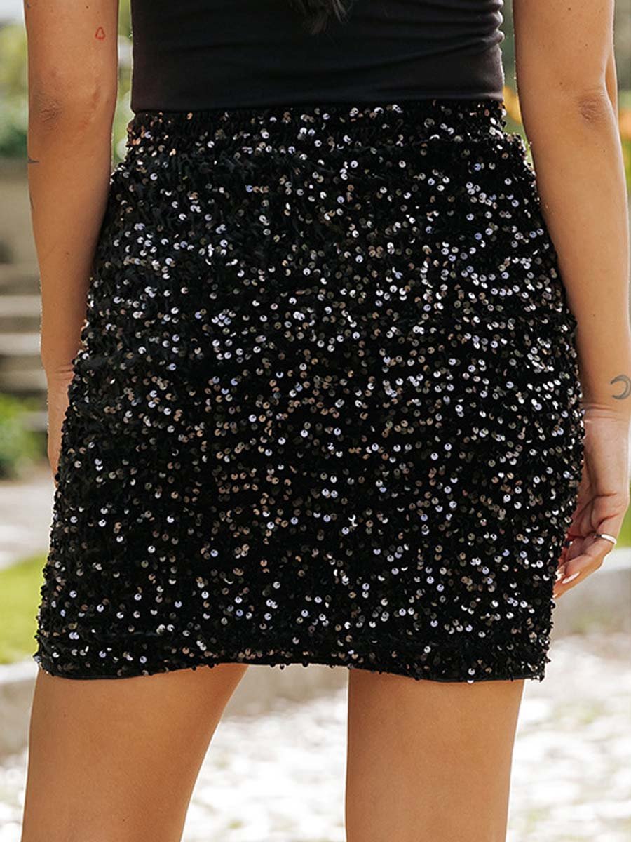 Women's Sequined Slim Hip Skirt