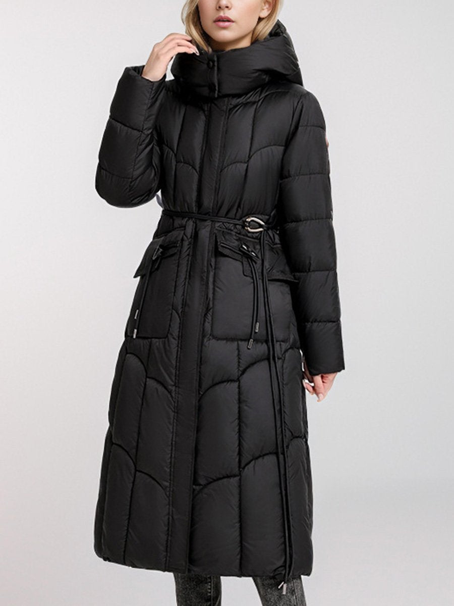 Fashionable Hooded Warm Waist Slim Down Jacket