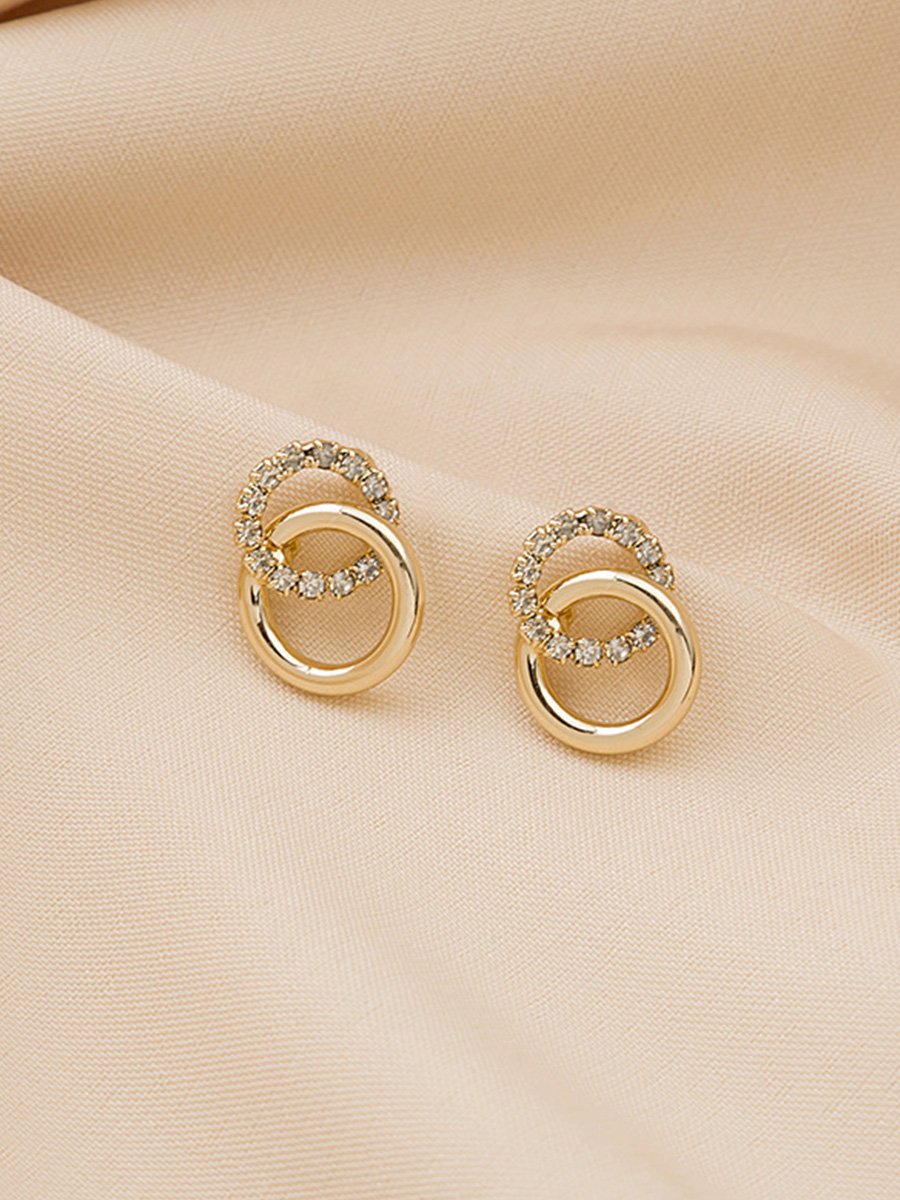 Delicate Rhinestone Hoop Earrings