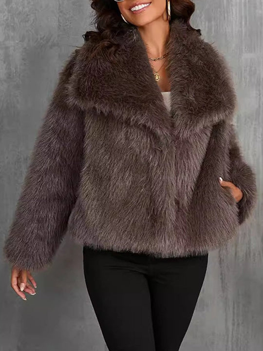 Fashion Lapel Fox Fur Coat