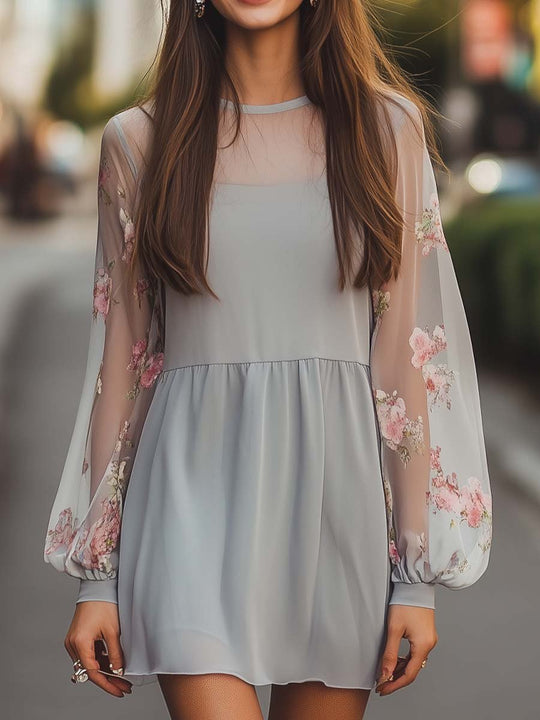 Sheer Overlay Midi Dress